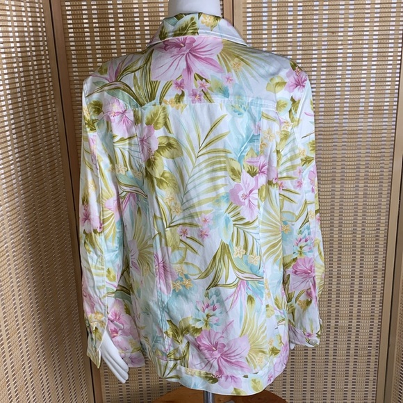 🔷Alfred Dunner Pastel Floral Stretch Button Up Jacket Size 18 - Picture 5 of 6